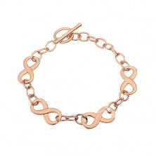 Bracelet made of 316L steel in copper hue with infinity symbols