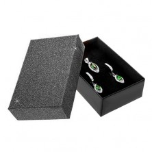 Black gift box for set or necklace - glistening surface