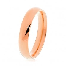 Steel ring in copper hue, smooth protruding surface, 4 mm