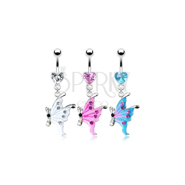 Butterfly belly button ring