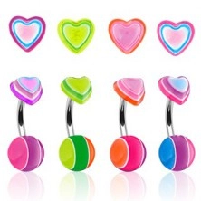 Colorful heart belly bar