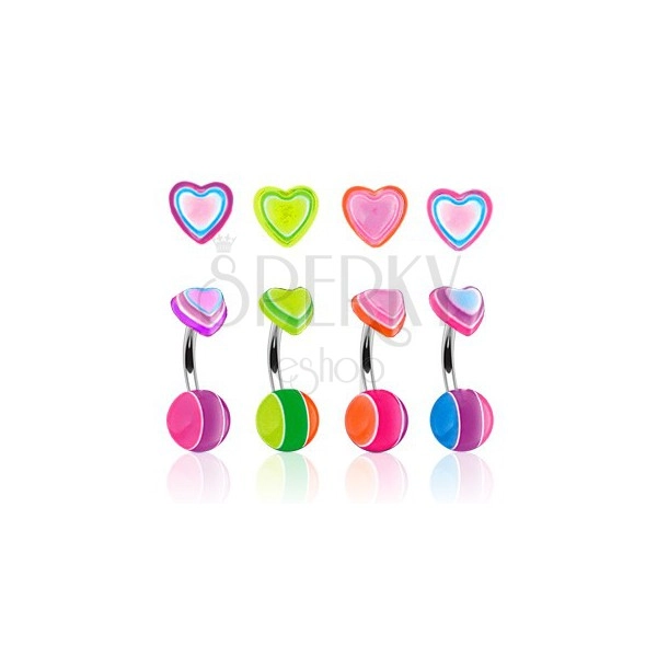 Colorful heart belly bar