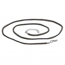 Grey string for pendant, extendable length, lobster clasp 