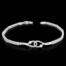 Wrist bracelet - connected ovals with zircons