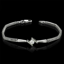 Ladies bracelet - tension set zircon and diamond shapes