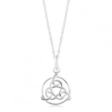 925 silver necklace, shiny chain, Celtic symbol in a circle contour