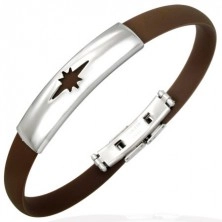 Bangle made of rubber - brown, star