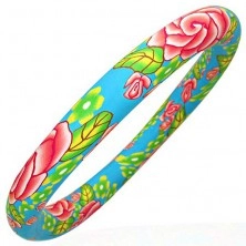 Fimo bracelet with pastel colours motif