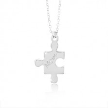 925 silver necklaces - puzzle pieces with inscriptions Mom and Daughter