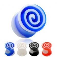 Ear plug - colourful spirals