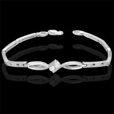 Ladies bracelet with two zircons in knot decoration