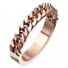 Stainless steel band in copper colour with a chain pattern, 4 mm