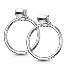 Earrings made of steel 316L with stud closure - a ball with a circle, stud closure