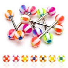 Square patterned ball tongue piercing