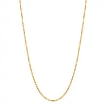 Yellow 14K gold chain - glossy oval rings, connection in series, 500 mm