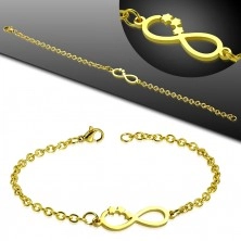 Steel bracelet in a gold hue – infinity symbol, stars