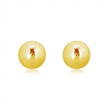 14K yellow gold earrings – simple shiny ball, 2,5 mm