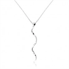 925 silver necklace - spirally twisted line, fine chain