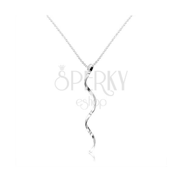925 silver necklace - spirally twisted line, fine chain