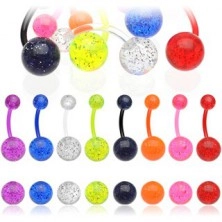 Belly piercing - balls, glitters, various coloured hues