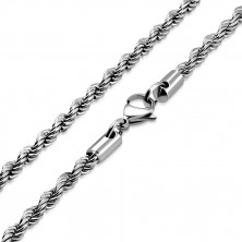 Spiral chain made of steel, silver colour, oval eyelets, 450 mm