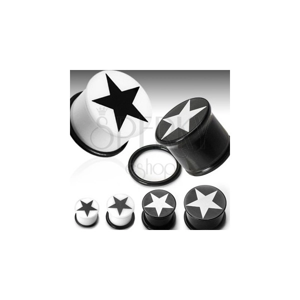 Ear plug with star symbol