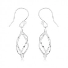 925 silver earrings - four slightly twisted lines, Afrohooks