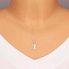 925 silver pendant - girl with wings and ear of wheat, zodiac sign VIRGO