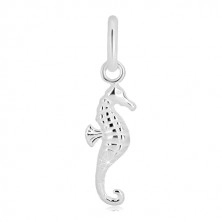 925 silver pendant - seahorse, glossy surface, decorative cuts