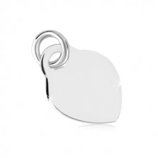 925 silver pendant - flat plate, heart lock with glossy surface