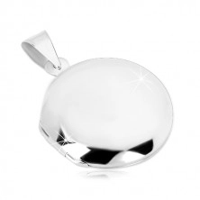 925 silver pendant - round medallion with glossy surface