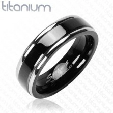 Titanium band, black stripe 