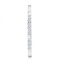 925 silver ring - glittery line of transparent zircons, narrow arms