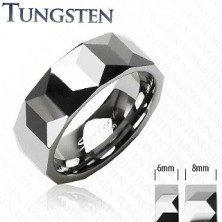 Tungsten ring - prism pattern