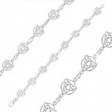 925 silver bracelet - Celtic knots with three points in circle, simple rings