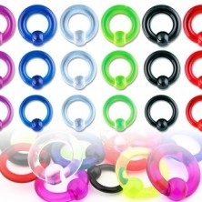 Acrylic UV piercing – ring with a bead with a smooth surface