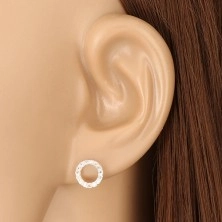 925 silver zircon earrings - letters "X" and "O", stud fastening