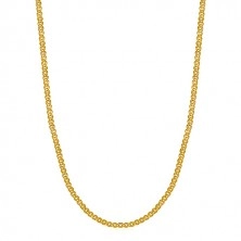 Yellow 14K gold chain - elliptical and oval ring, glossy finish, 600 mm