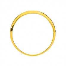 14K Gold band – glossy rectangle in the centre, shoulders with a satin surface, 3,5 mm