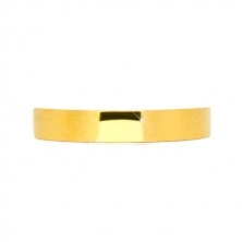 14K Gold band – glossy rectangle in the centre, shoulders with a satin surface, 3,5 mm