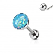 316L stainless steel tongue piercing - opal imitation, various coloured combination