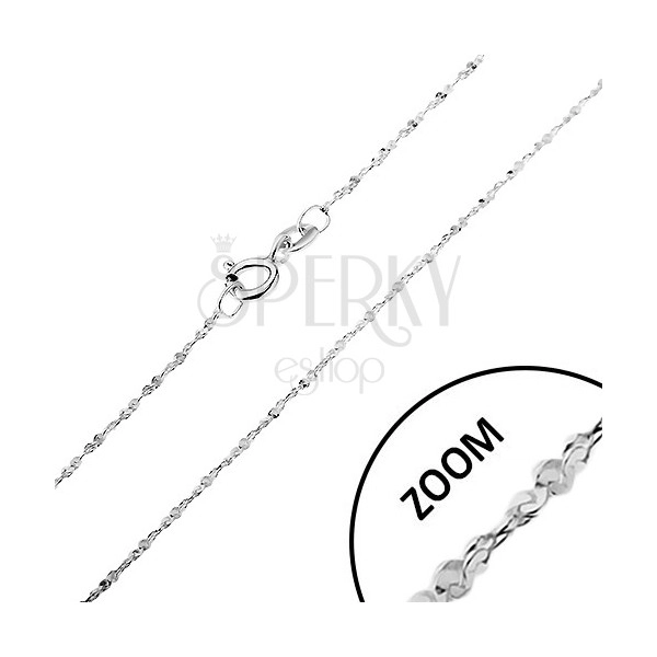 Chain made of 925 silver - twisted line, spirally joined links, width 1,2 mm, length 550 mm