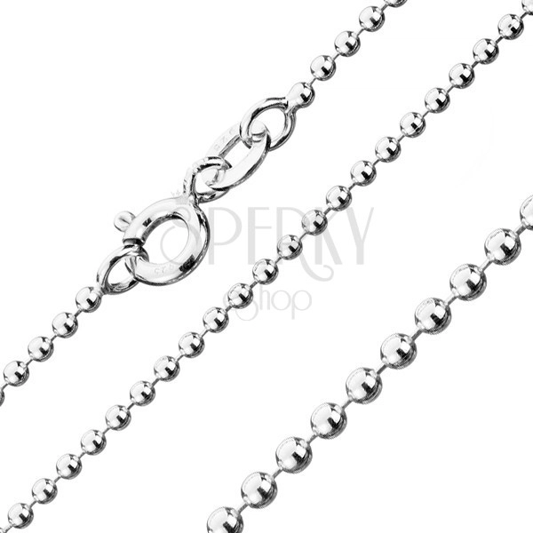 Chain made of 925 silver, army beads, width 1,5 mm, length 550 mm