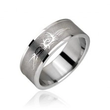 Stainless steel ring - Tribal ornament
