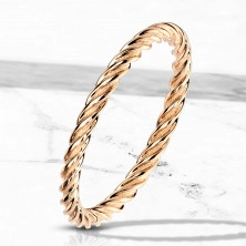 A steel ring in copper colour – strips twisted into the shape of rope, 2mm