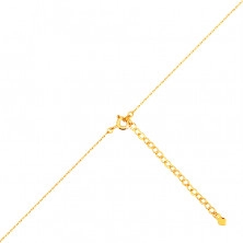14K Golden necklace – flat heart, vertical oval links