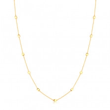 14K Yellow gold necklace – fine chain with glossy cubes