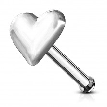 925 silver flat nose piercing - full symmetric heart
