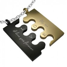 Couple pendant made of steel - PUZZLE