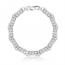 925 Silver bracelet – Byzantine pattern, lobster claw, 6 mm